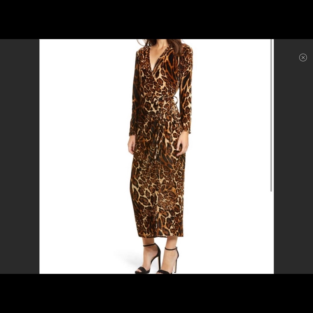WAYF VELVET WRAP DRESS